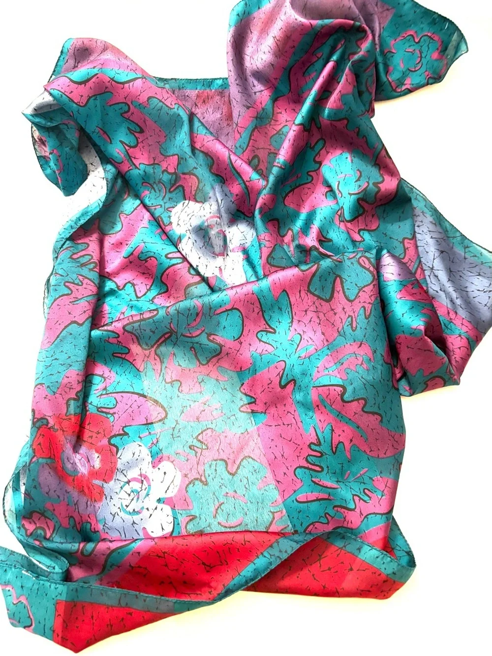 GERARD L.Y. PARIS 100% Silk Scarf, purple and blue